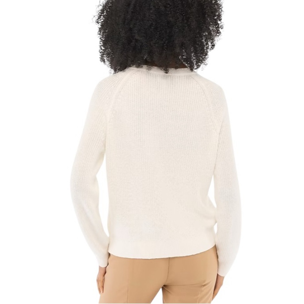 J. Crew Sweater Button Raglan Crewneck Ivory Women’s Small - Picture 2 of 9